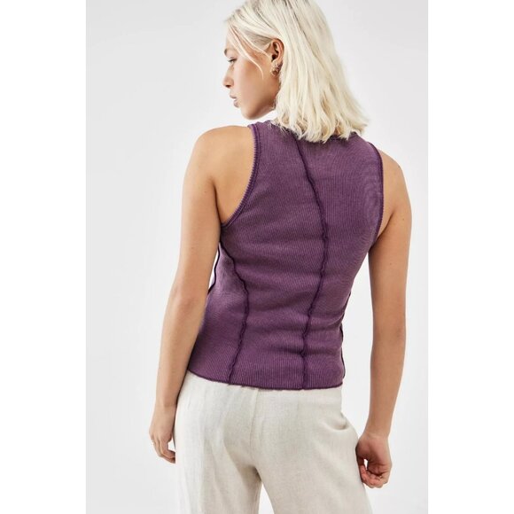 BDG Urban Outfitters Exposed Seam Tank Blouse Top Sleeveless Cotton L New 271082 - Picture 4 of 8